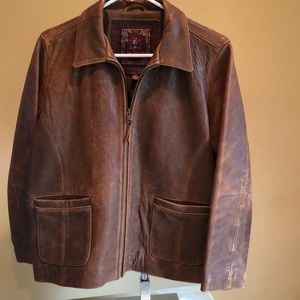 Brown leather jacket